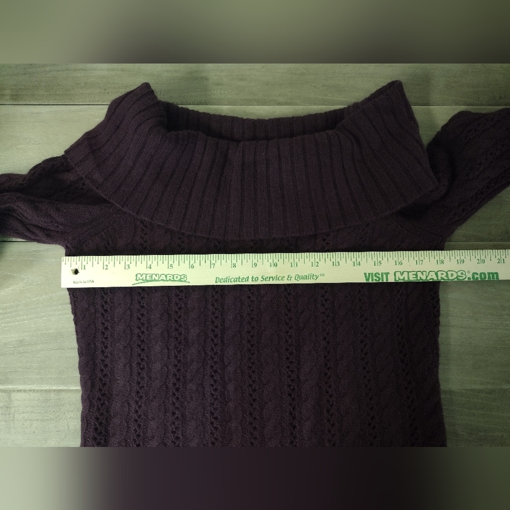 Express Deep Purple Off-Shoulder Sweater - Picture 6 of 10